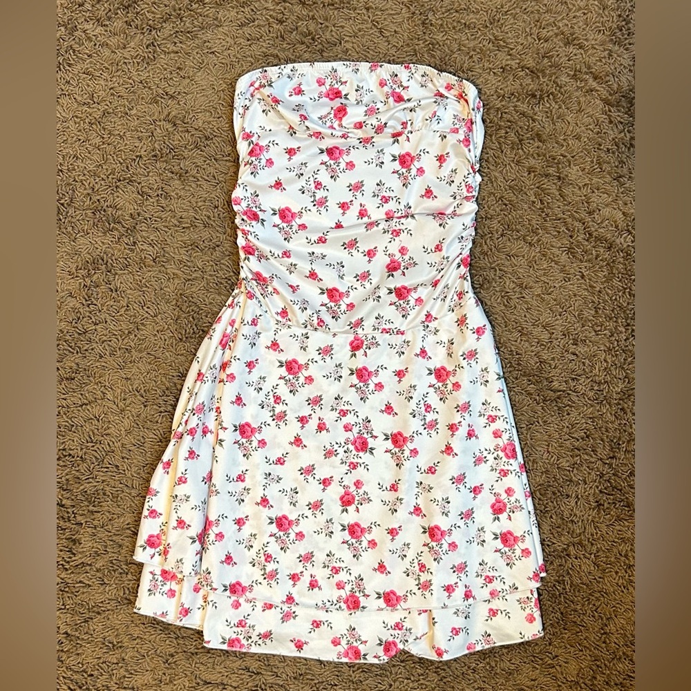 Floral Strapless Dress